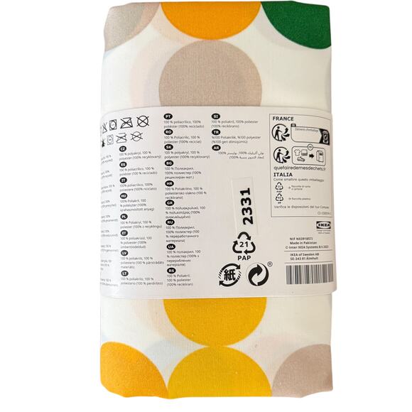 IKEA BROGGAN Dot Pattern Wipeable Tablecloth 57" x 94" - Picture 2 of 3